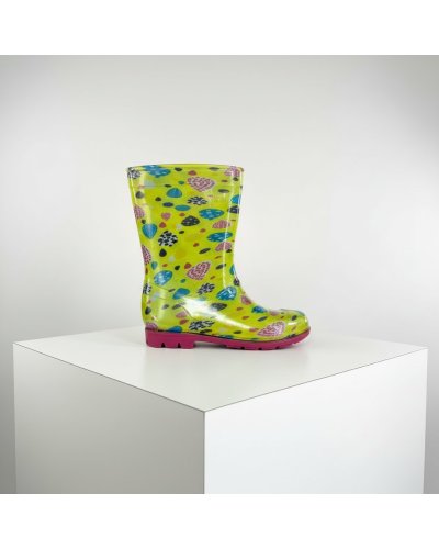 Bota De Lluvia Top Moda Para Niña 1519 Amarillo Gotas