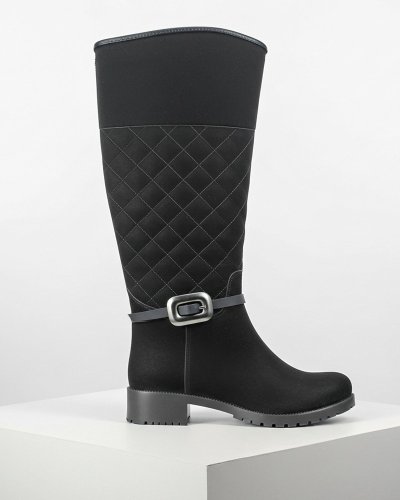 Bota De Lluvia Ulän Para Dama 4534 Durazno Negro