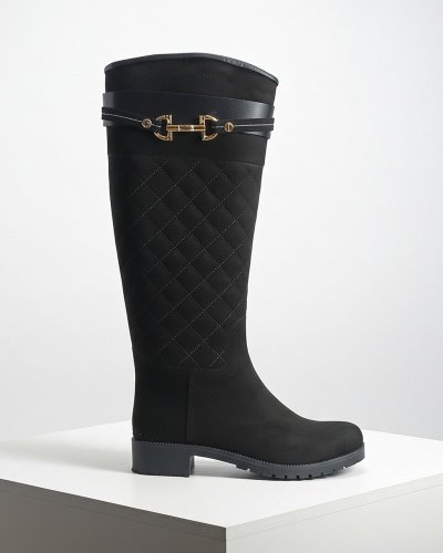 Bota De Lluvia Ulän Para Dama 1510 Durazno Negro