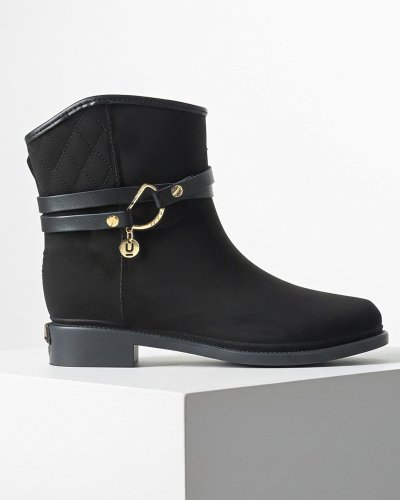 Bota De Lluvia Ulän Para Dama 7548 Durazno Negro